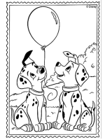 A coloring page of 101 dalmatians
